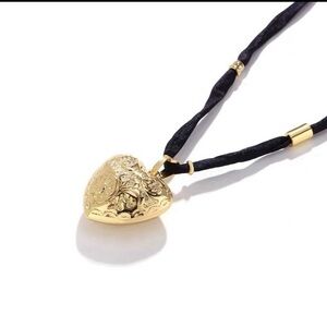 Zara gold heart necklace with fabric